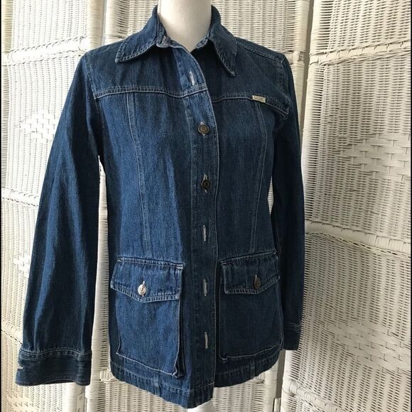 Blassport Vtg Button Pocket Denim Jean Jacket S - Picture 14 of 14